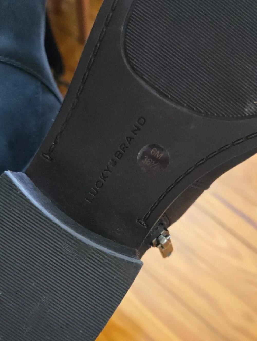 Lucky Brand Black Leather Ankle Boots with Side Zip